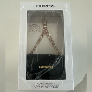 ✨ NWT Express AirPods Pro Case with Chain – Black & Gold ✨